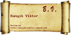 Banyik Viktor névjegykártya